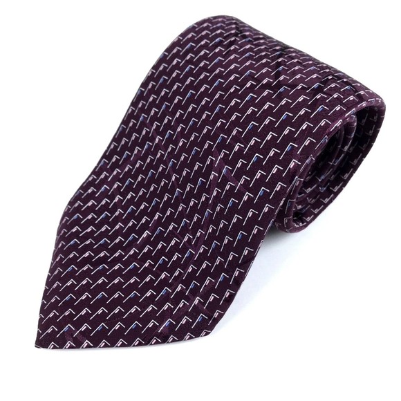 BRIONI Silk Tie Hand Made In Italy Dark Purple Blue Pink Italian Men Necktie 60" - Picture 4 of 12